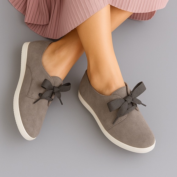 UGG Shoes - UGG Genuine Suede Gray Ballet Sneakers